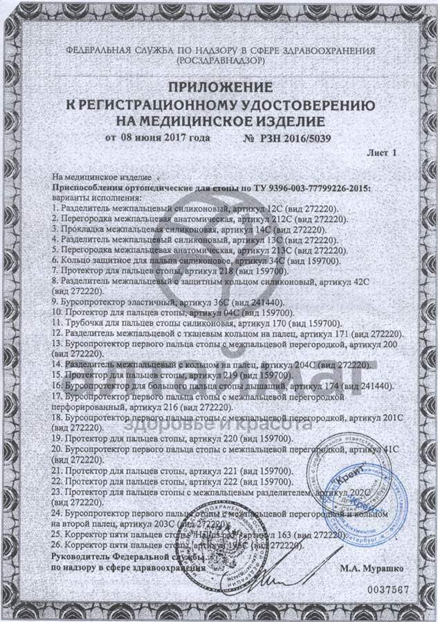 Сертификат на товар Кольцо защитное для пальца силиконовое арт. 34C размер 2 Кольцо защитное для пальца силиконовое арт. 34C размер 2 сертификат