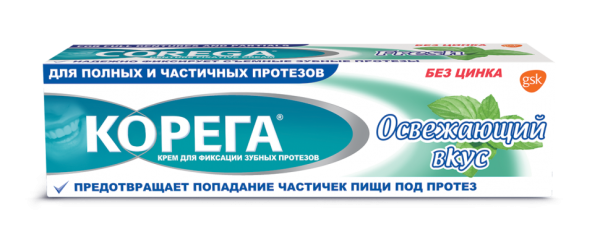 Изображение товара Корега крем для фиксации зубных протезов освежающий вкус 40мл Корега крем для фиксации зубных протезов освежающий вкус 40мл фотография