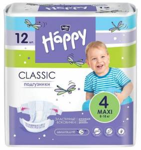 Подгузники Bella Happy Classic Макси 8-18кг 12шт